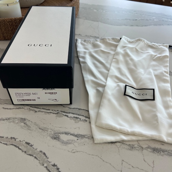 Gucci  Women’s Lifford Flip-flop- leather/nylon Web Slides Sz 38 - Picture 10 of 12